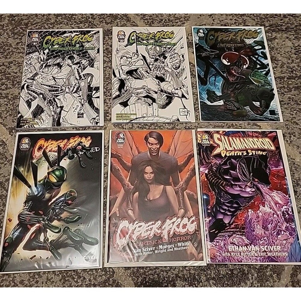 Cyberfrog: Unfrogettable Tales #01 #02 #03(signed) Heartsick Horror Salamandroid